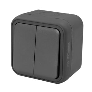 Bura – surface 2 gang 1 way switch 10A