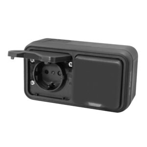 Bura – surface Schuko double socket 16A