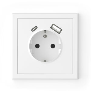 Adria – schuko socket with USB A+C – screw wiring