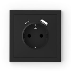 Adria – schuko socket with USB A+C – screw wiring