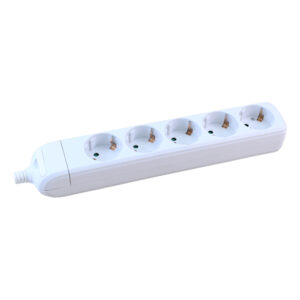 5-way socket, rewireable, white