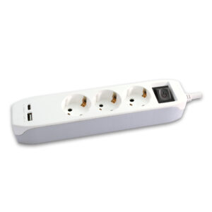 3-way socket  with switch + USB A+ C