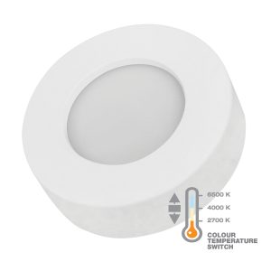 LED panel 6W, okrugli nadgradni, CCT sklopka, 122 mm