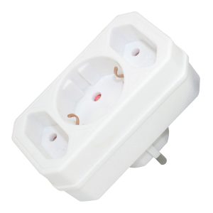 3-way adaptor – 2x Euro 2,5 A + 1x “schuko” 16 A