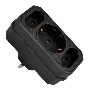 3-way adaptor – 2x Euro 2,5 A + 1x “schuko” 16 A