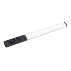 LED svjetiljka s utičnicama i sklopkom, 18 W, crna